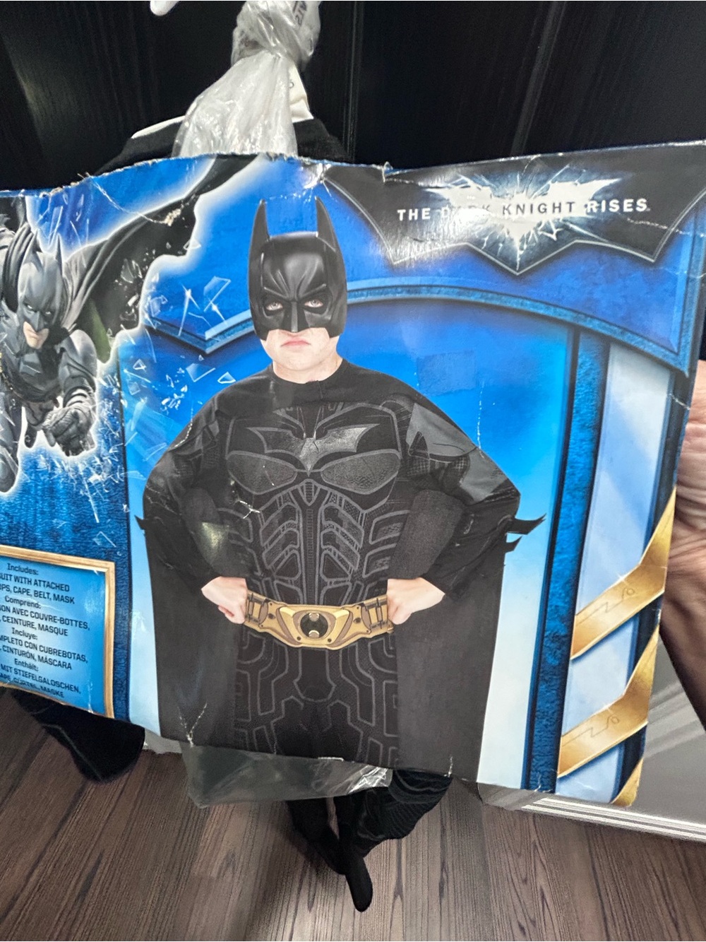 Batman Black Costume with Gold Belt Accent
